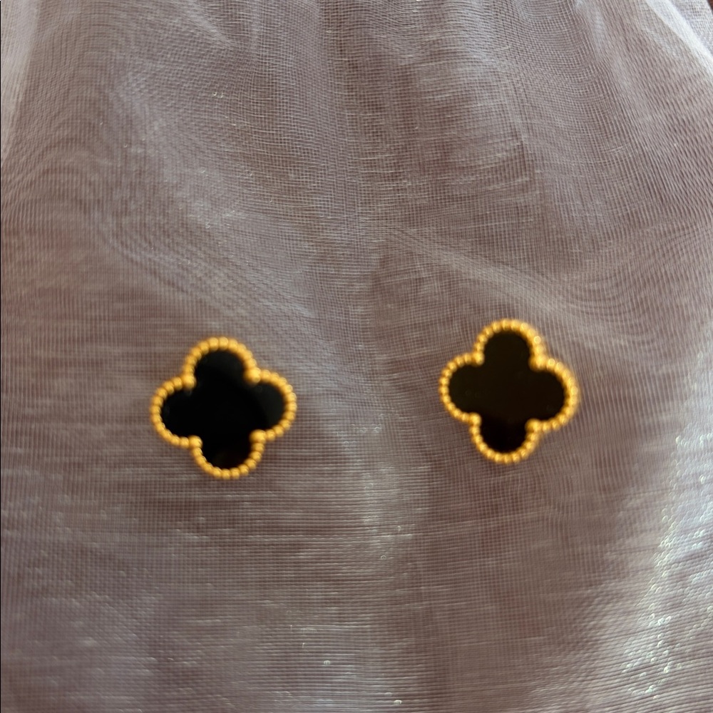 Black and Gold Stud Earrings